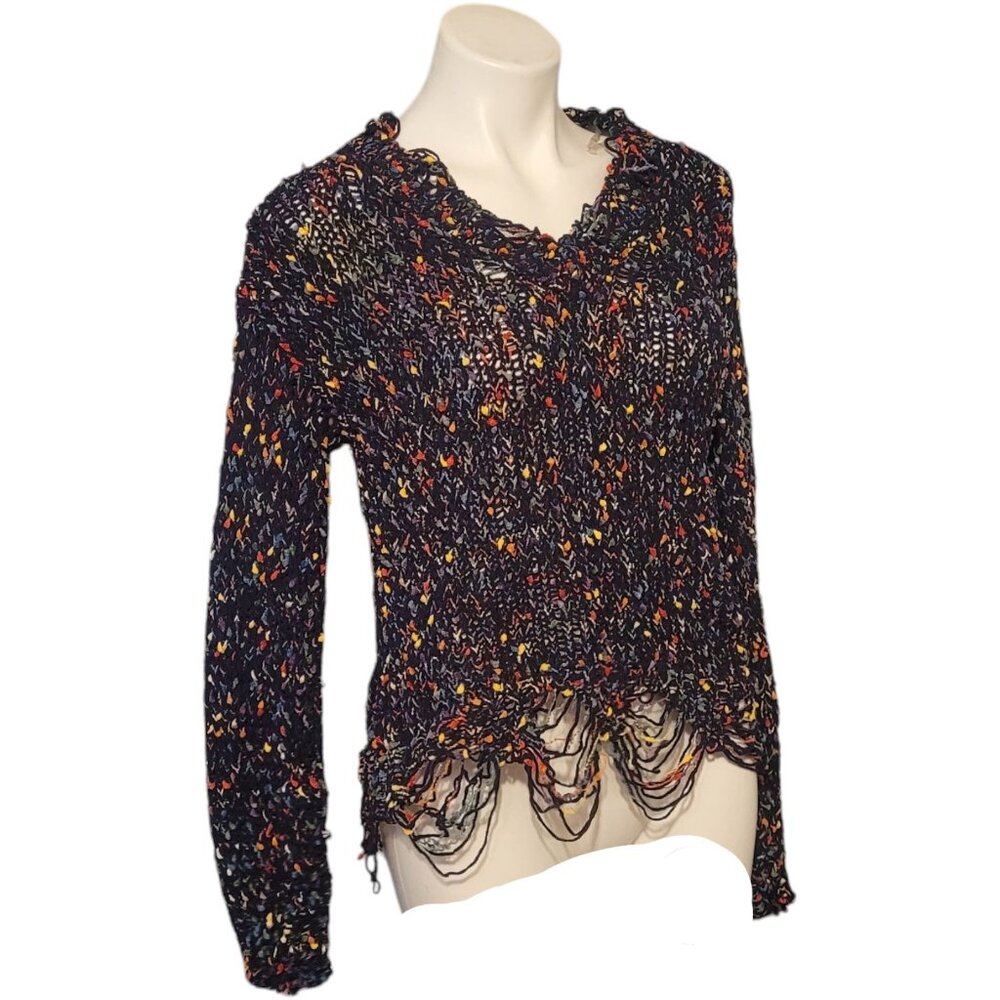 Runway 7 Colorfulful Confetti Distressed Sweater Size Medium Ships Out Fast!